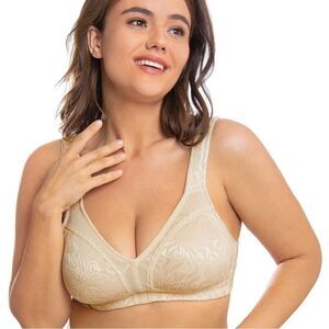 Deyllo Full Coverage Plus Size Comfort Minimizer Bra Wirefree Non Padded 44G